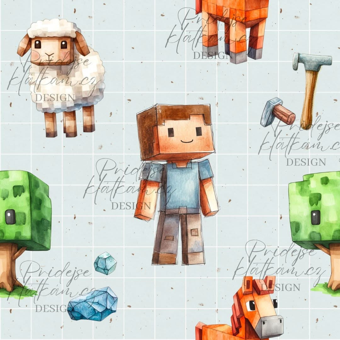 Žebrovaný úplet - Minecraft