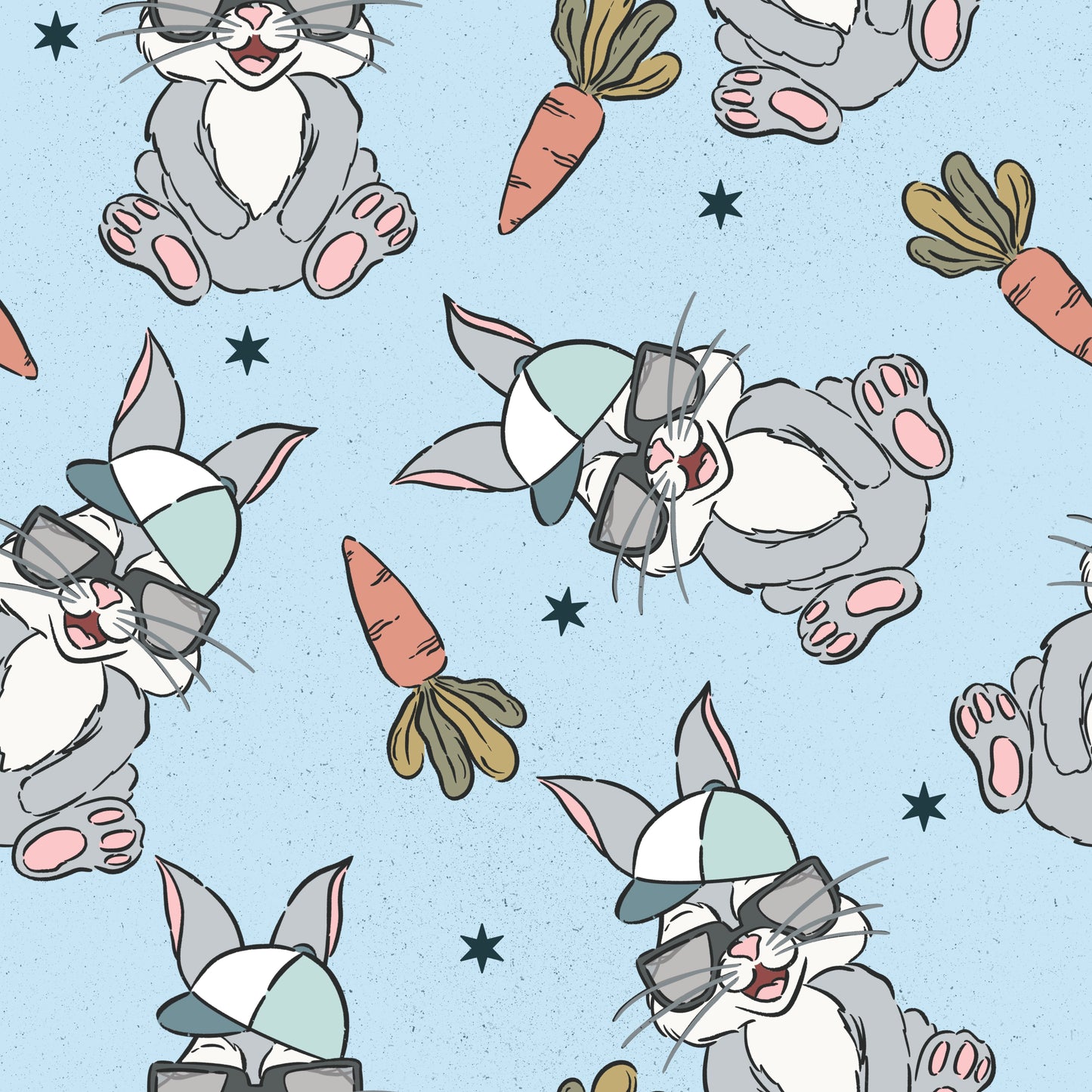 Žebrovaný úplet - Zajíc v čepici