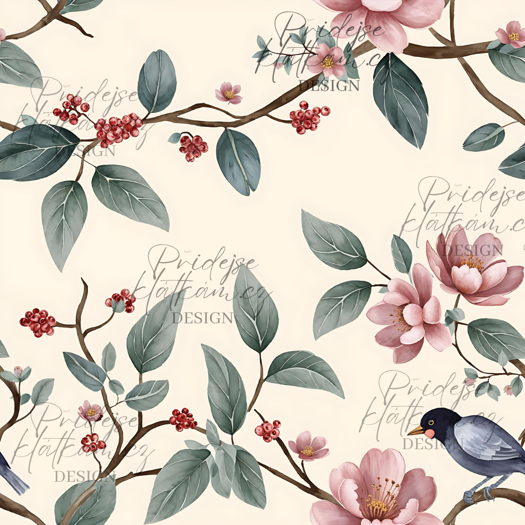 Úplet - Sakury s ptáčkem