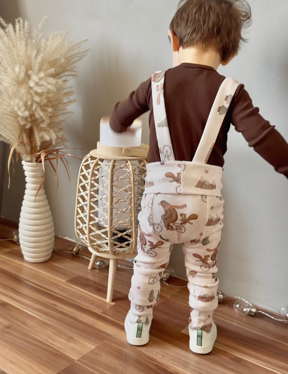 Žebrovaný úplet - Medvídek na kole