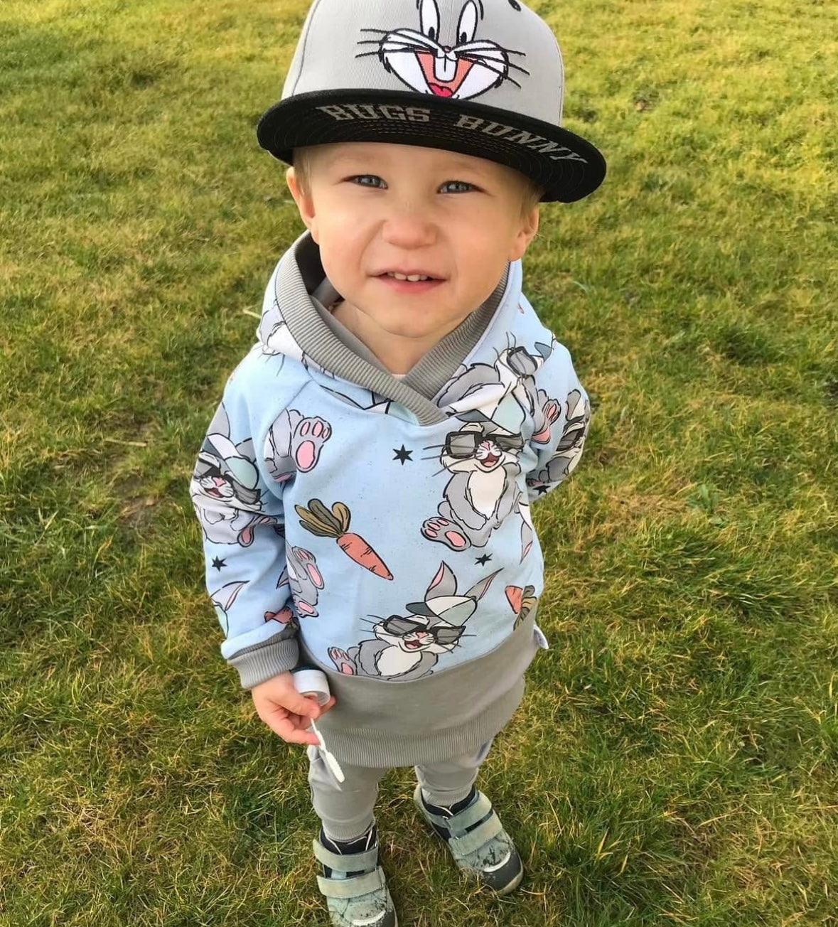 Žebrovaný úplet - Zajíc v čepici