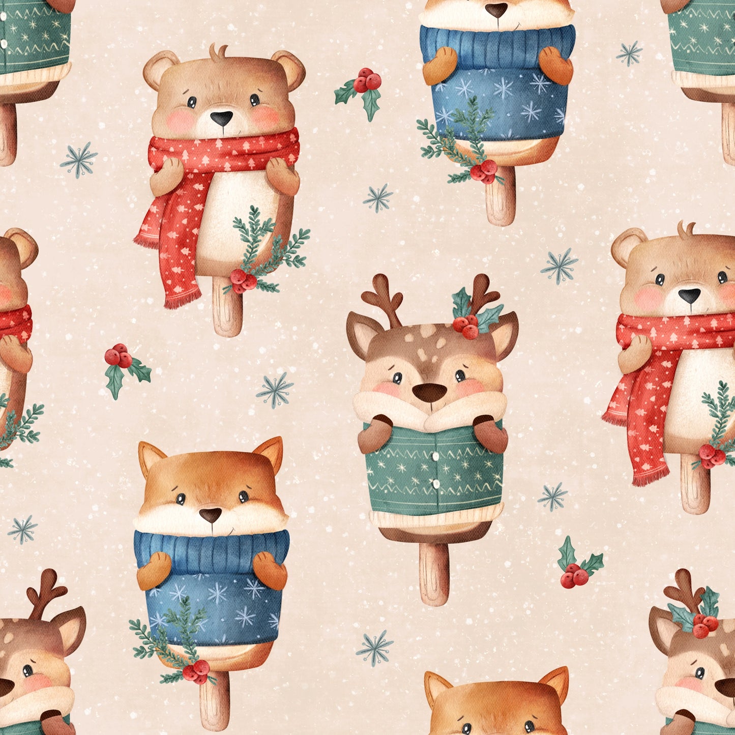 Žebrovaný úplet - Vánoční nanuky