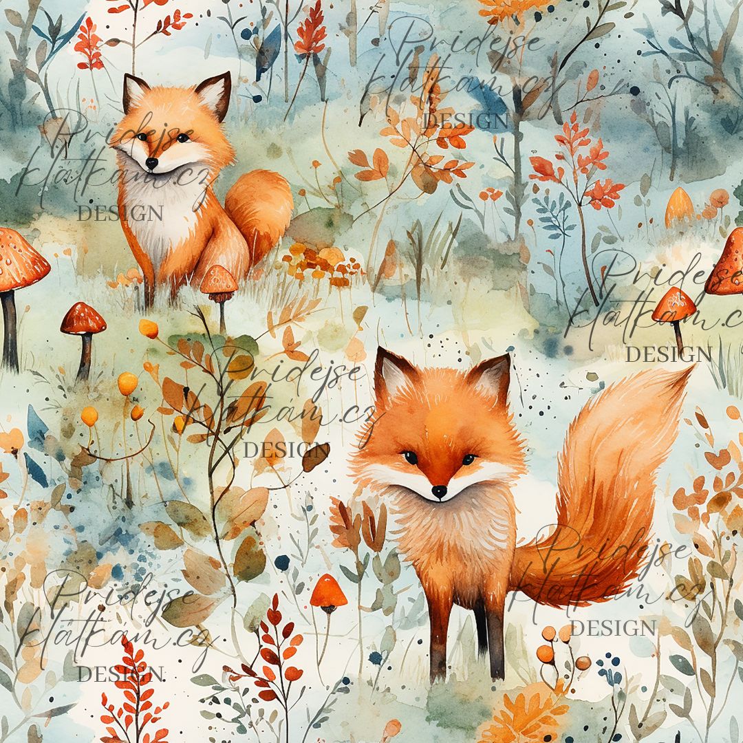 Žebrovaný úplet - Liška v lese