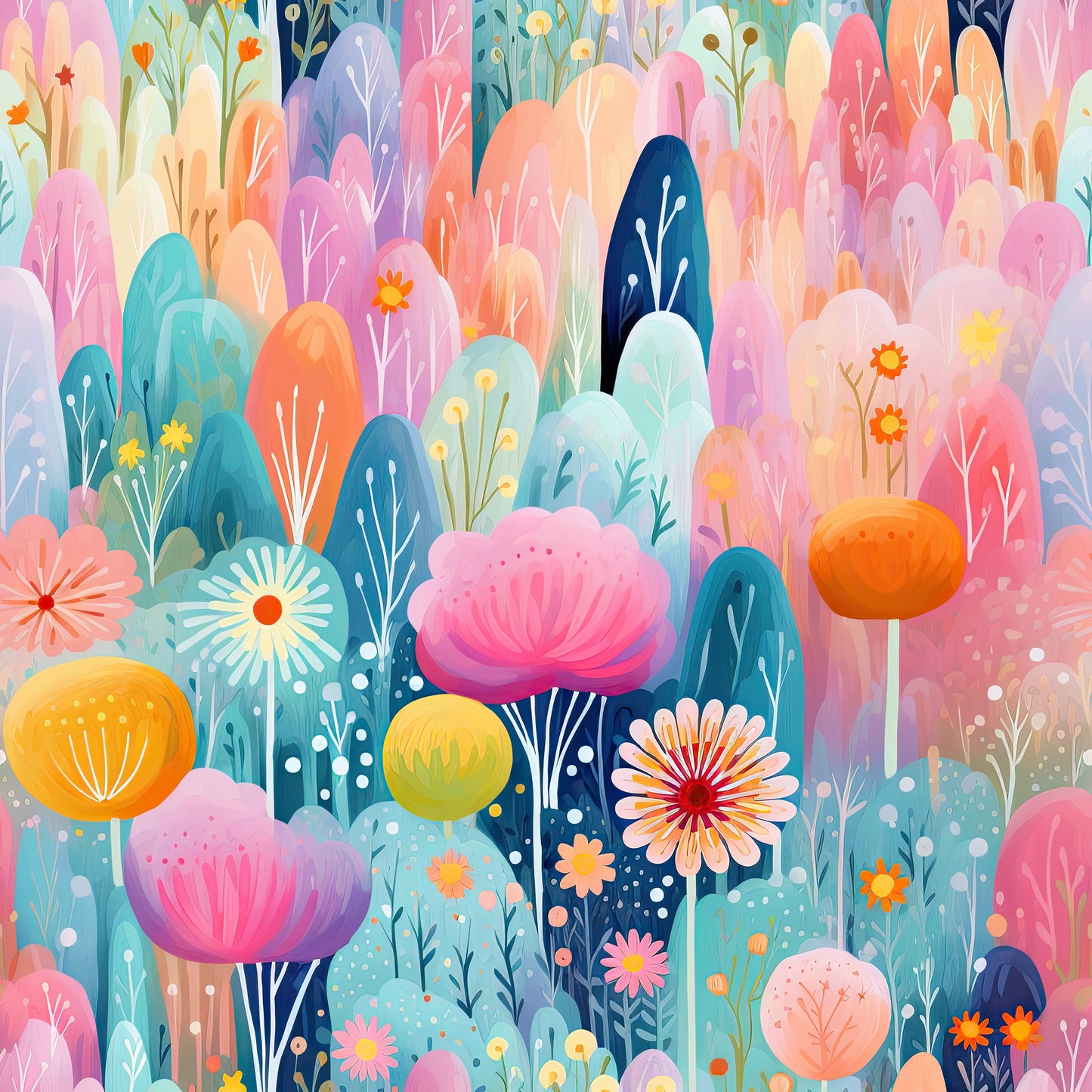 Žebrovaný úplet - Duhové stromy