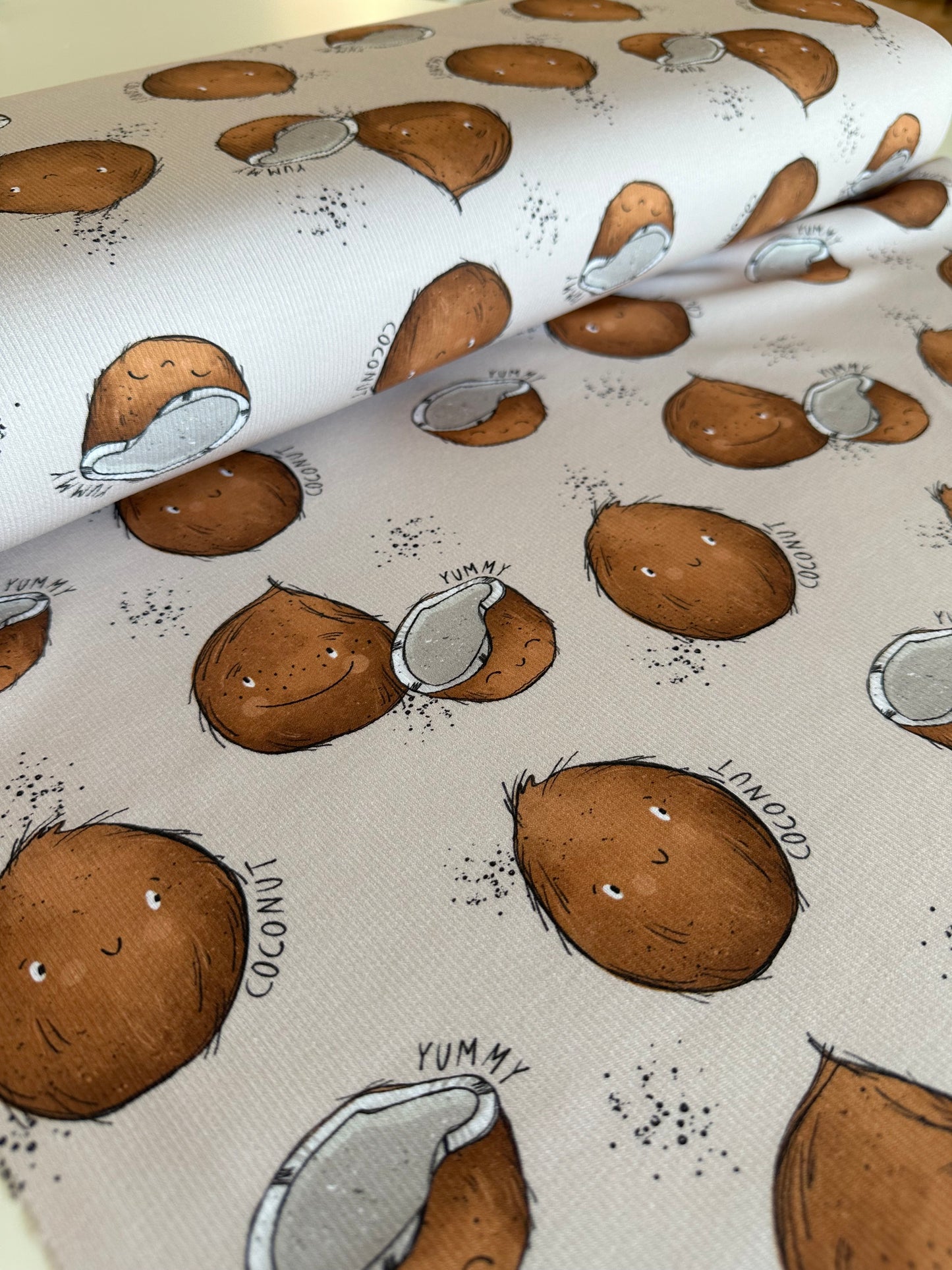 Žebrovaný úplet - Kokosy