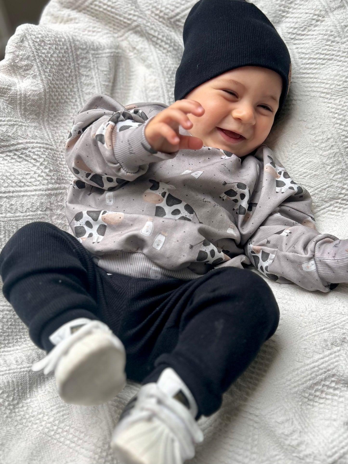 Žebrovaný úplet - Kravičky Búú