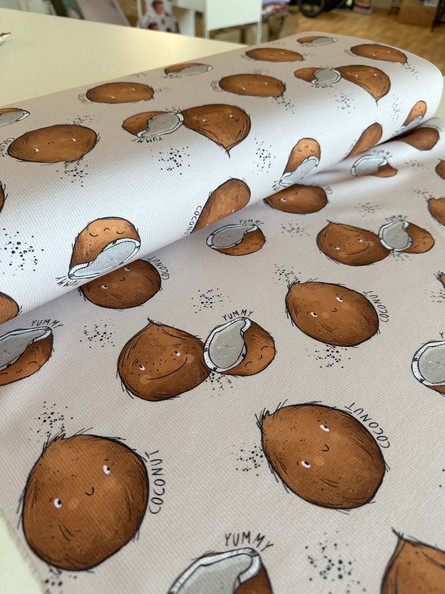 Žebrovaný úplet - Kokosy