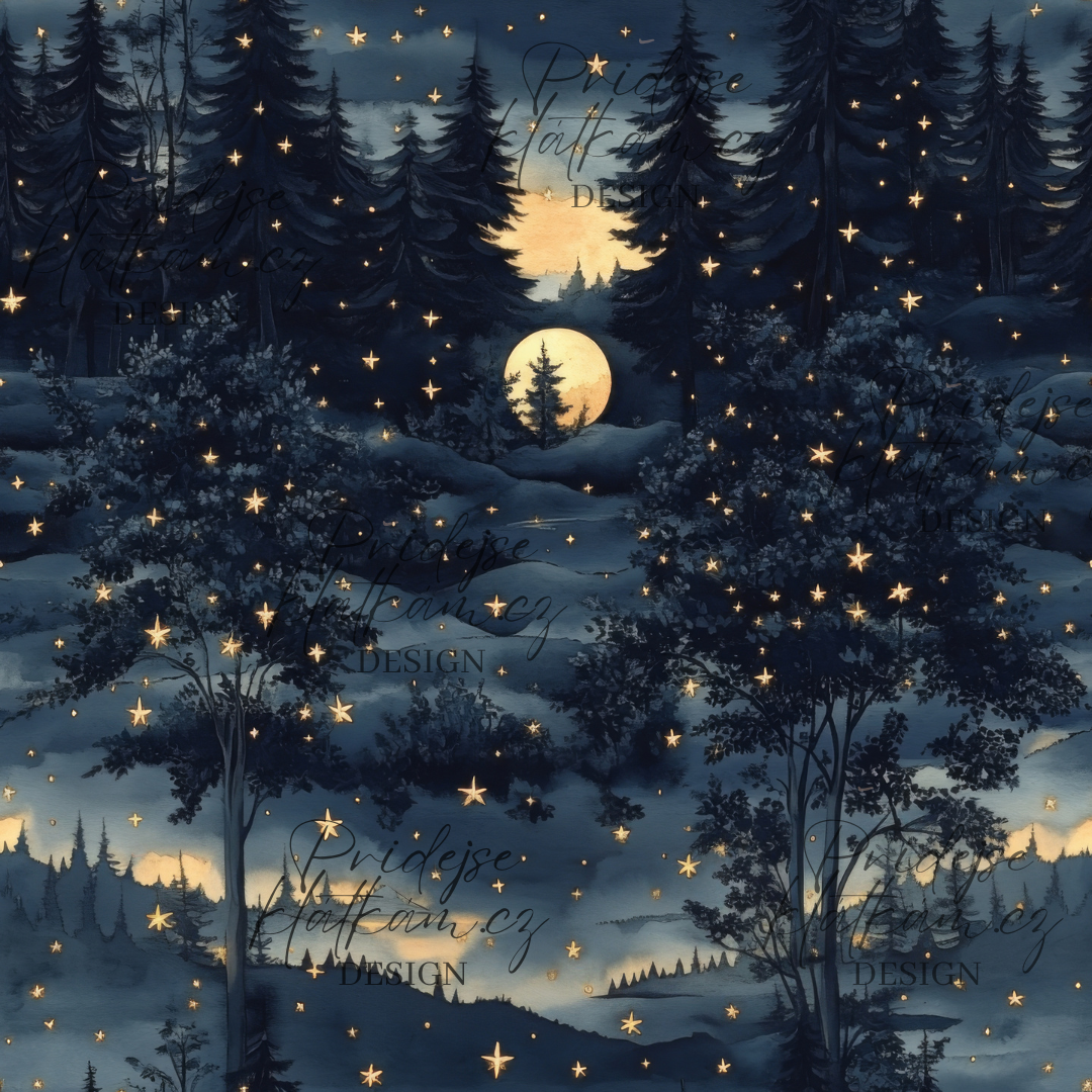 Teplákovina -Noční les s hvězdami