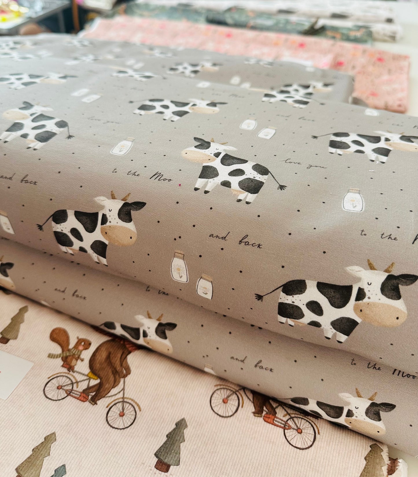 Žebrovaný úplet - Kravičky Búú