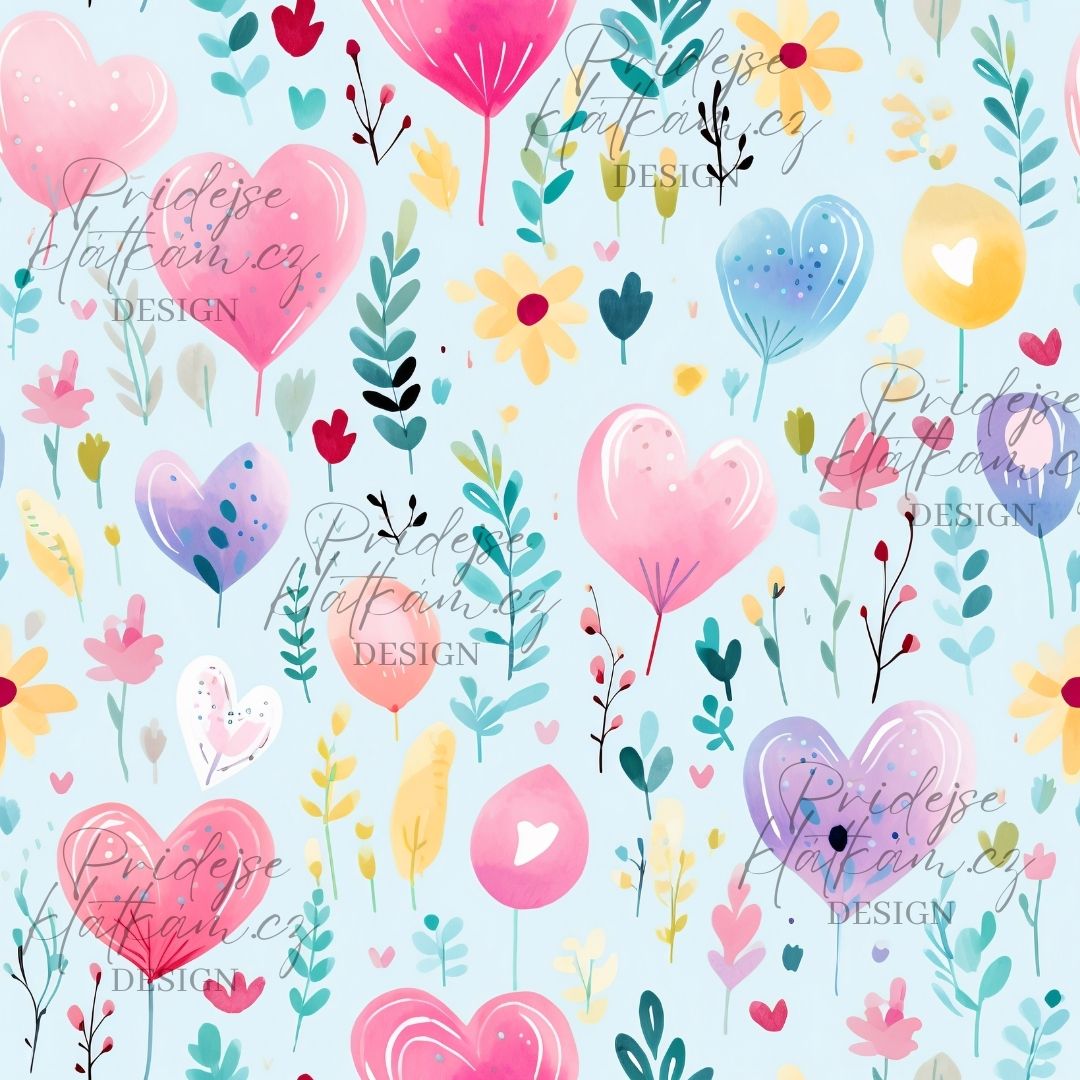 Úplet - Balónková srdce modrá