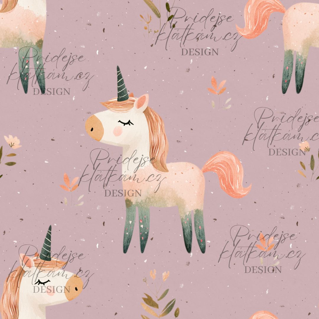 Teplákovina - Jednorožci na růžové
