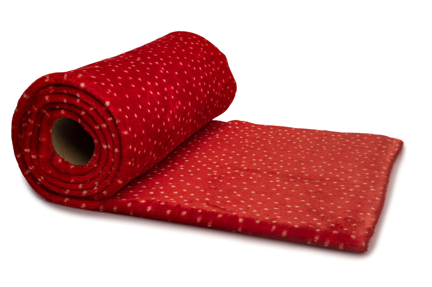 Bílé puntíky na červené