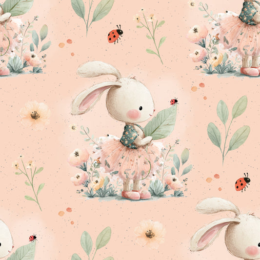 Žebrovaný úplet - Jarní králíček