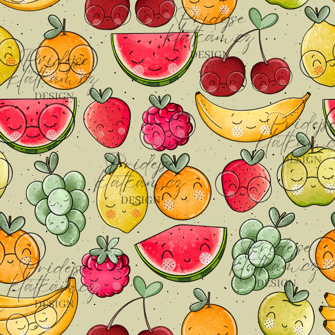 Žebrovaný úplet  - Ovoce