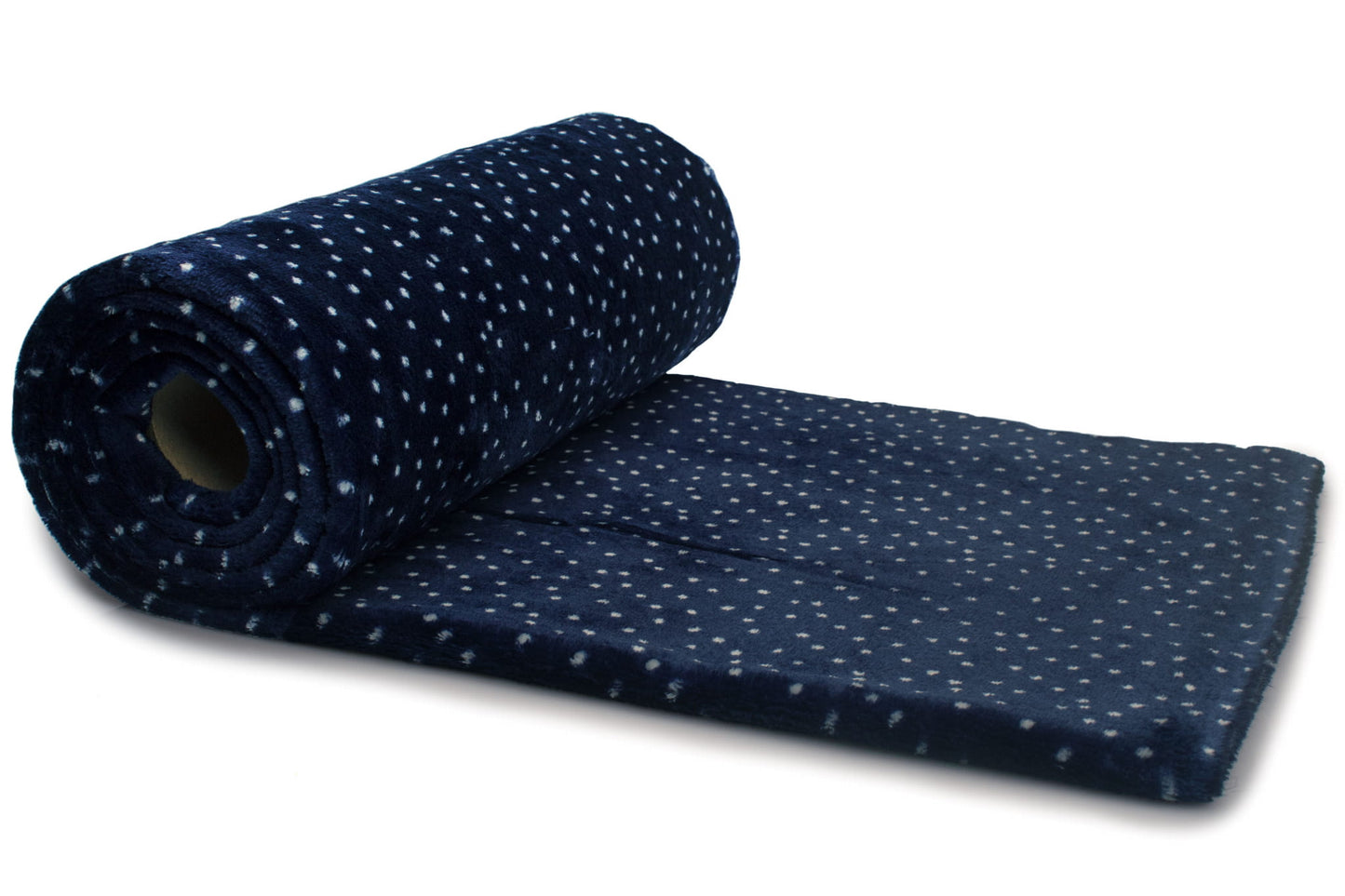 Bílé puntíky na modré