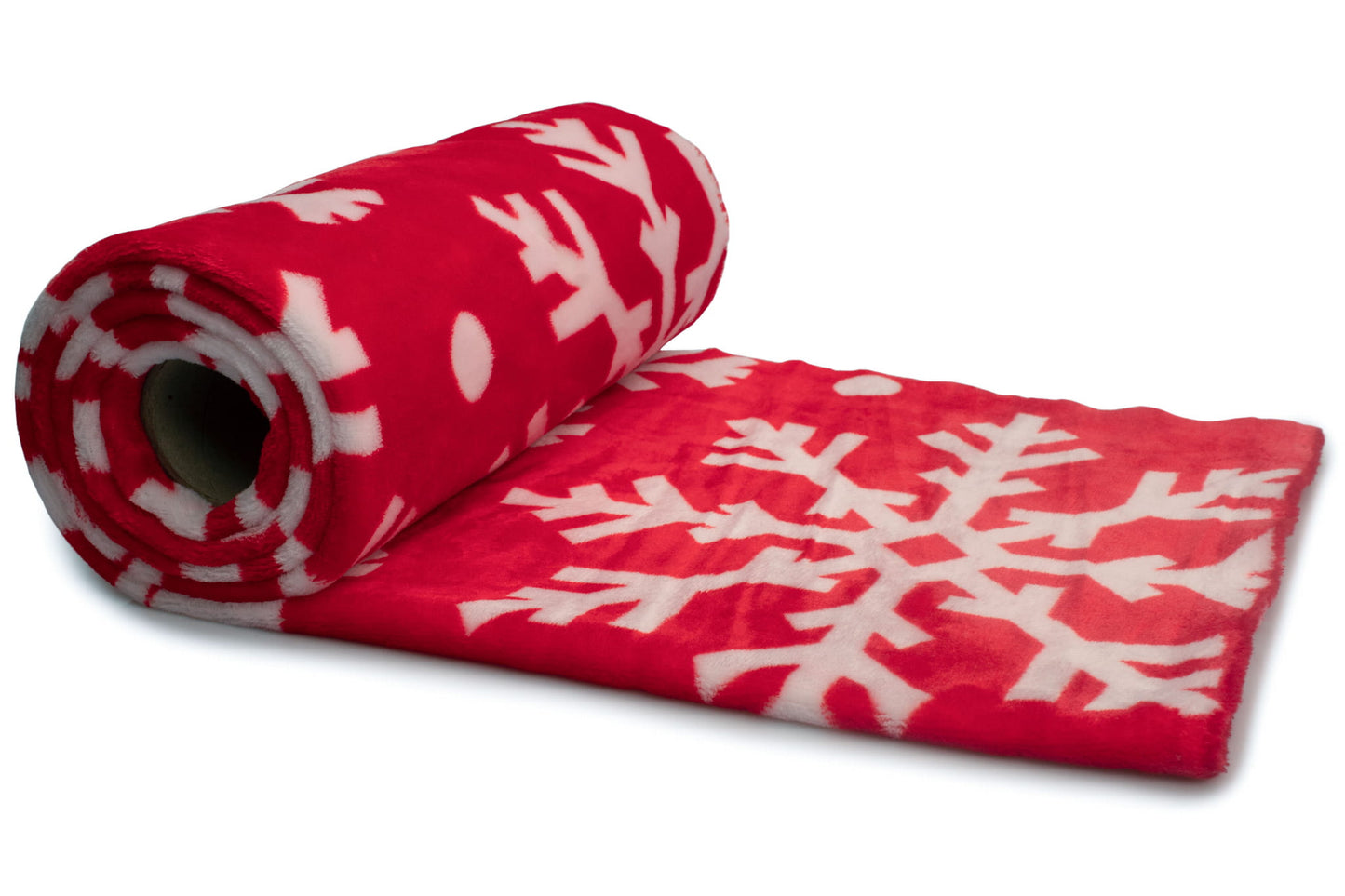 Bílé vločky na červené