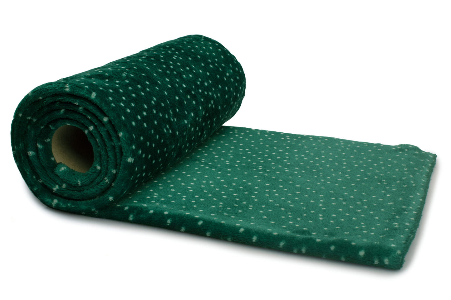 Bílé puntíky na zelené